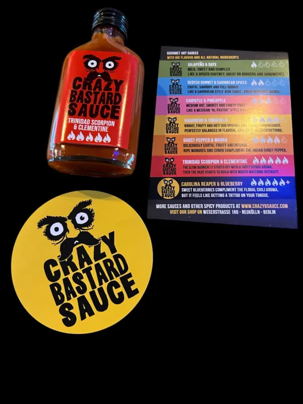 Grazy Bastard sauce, Trinidad Scorpion & Clementine, 100ml