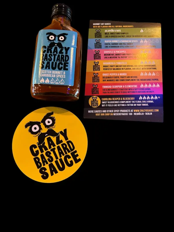 Grazy Bastard Sauce, Scotch Bonnet & Caribbean Spices, 100ml