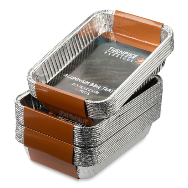 Aluminium drip-pan 21,5x15,5x3,5cm, 10stuks - Afbeelding 2