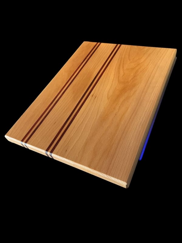 Snijplank, handgemaakt, beuken en padoek, 30 X 40 X 3 cm