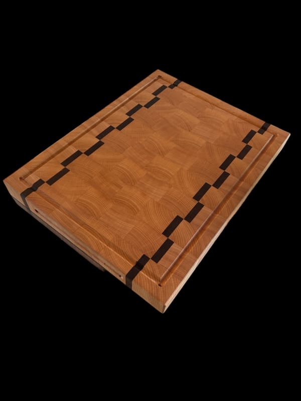 Snijplank, handgemaakt, beuken en mansonia, 35 X 45 X 5 cm